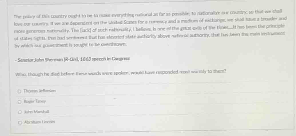 the policy of this country ought to be to make everything national as f…