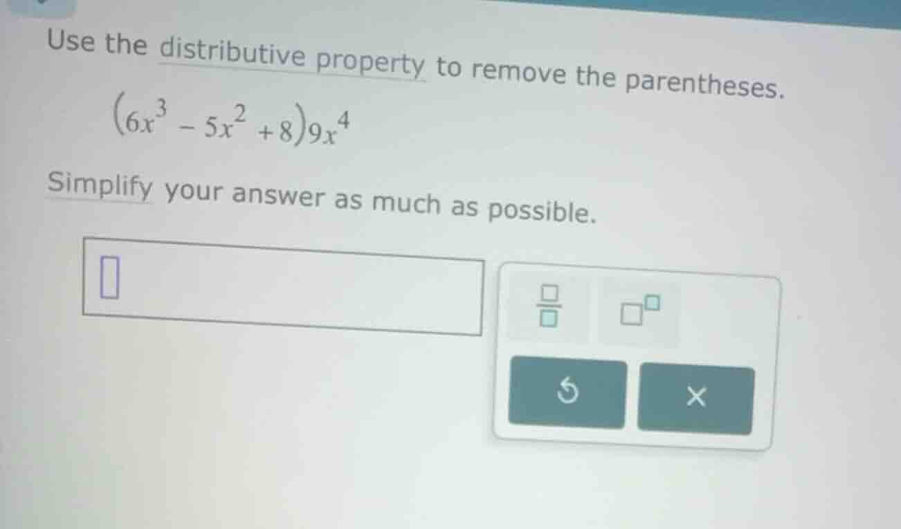 use the distributive property to remove the parentheses. \\((6x^3 - 5x^…