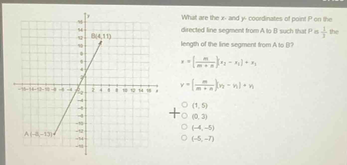 what are the \\(x\\)- and \\(y\\)- coordinates of point p on the direct…