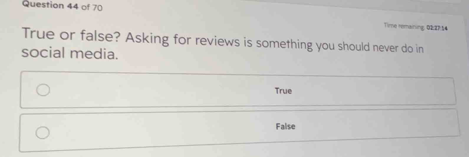 true or false? asking for reviews is something you should never do in s…