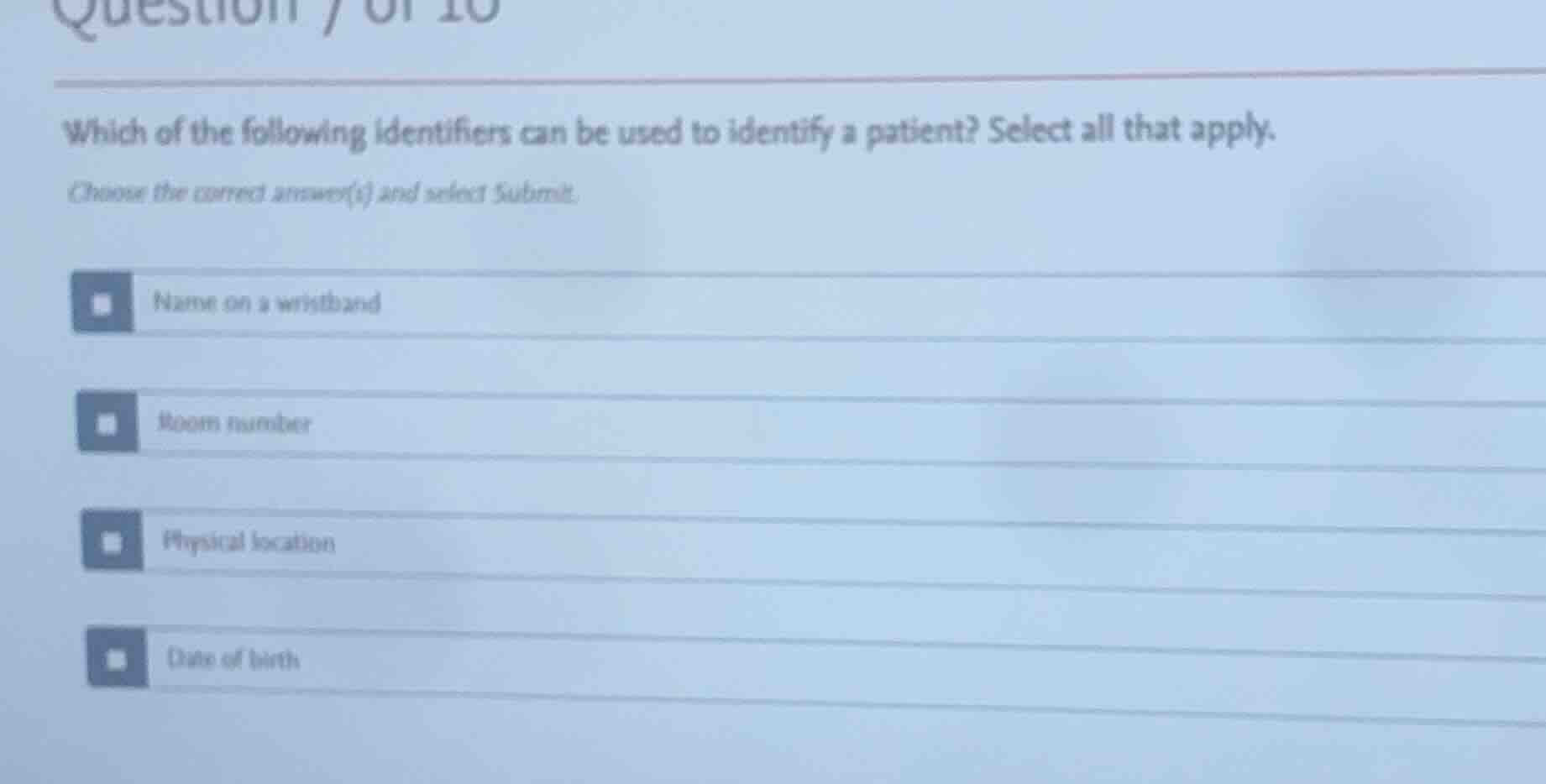 which of the following identifiers can be used to identify a patient? s…