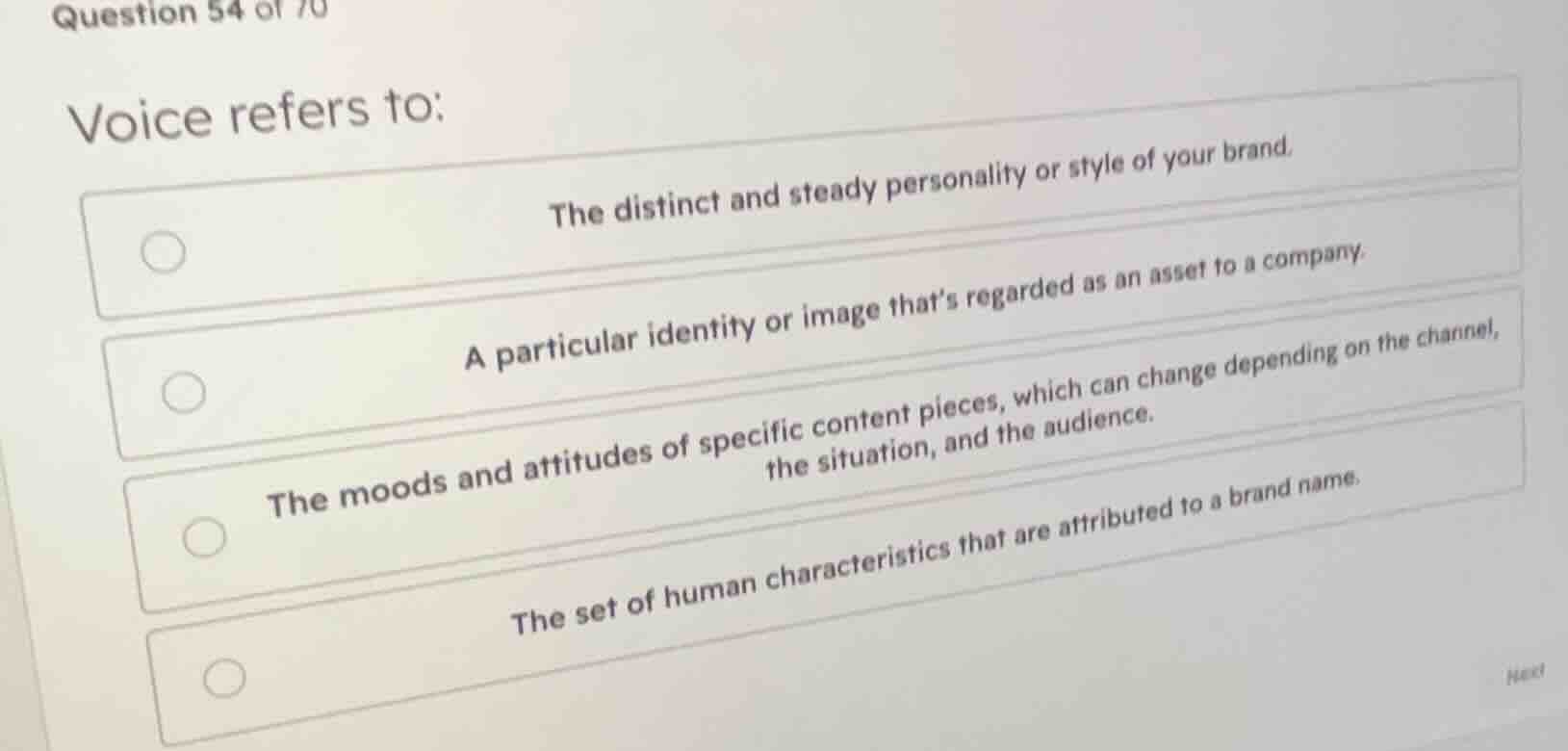 voice refers to: - the distinct and steady personality or style of your…