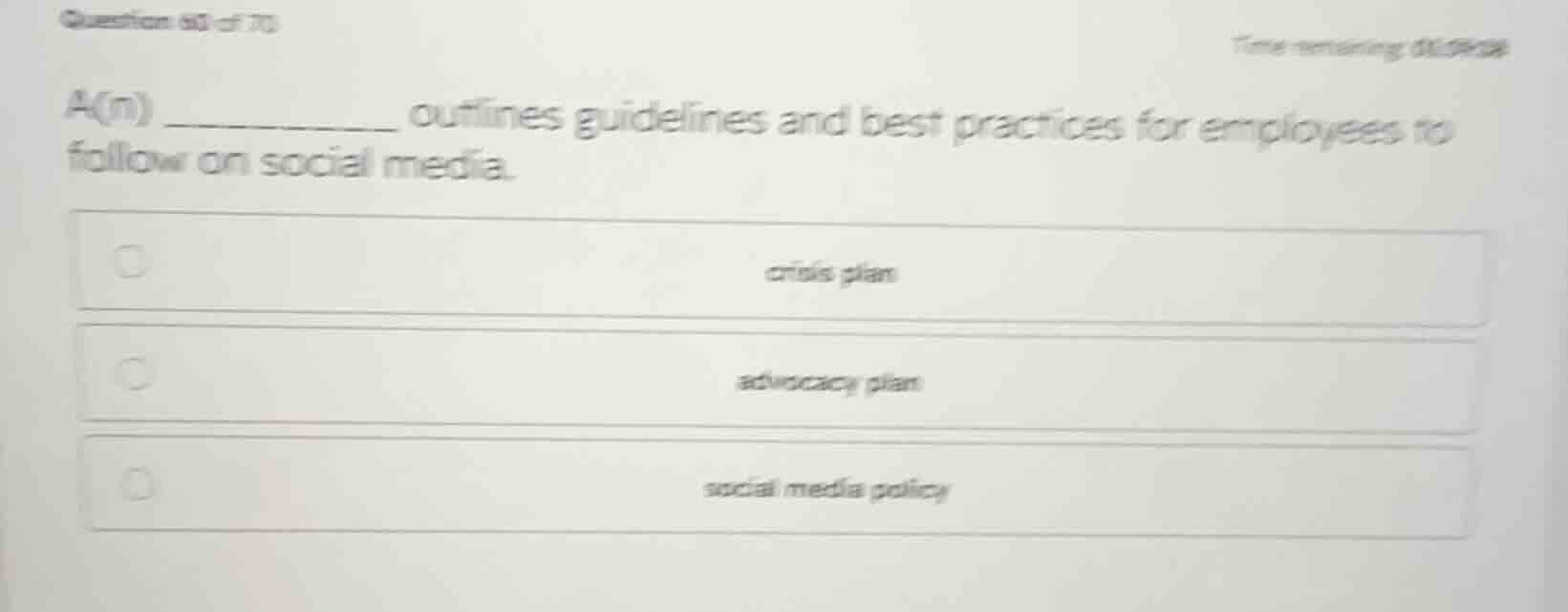 a(n) ________ outlines guidelines and best practices for employees to f…