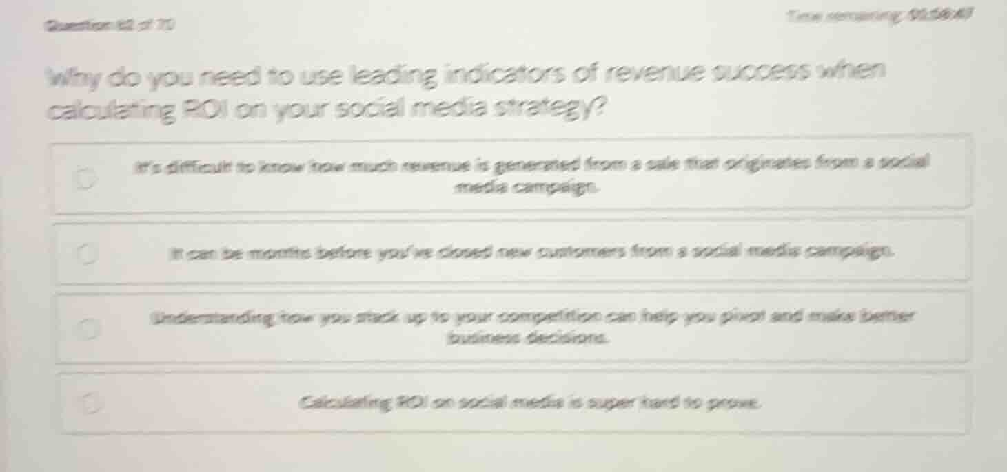why do you need to use leading indicators of revenue success when calcu…
