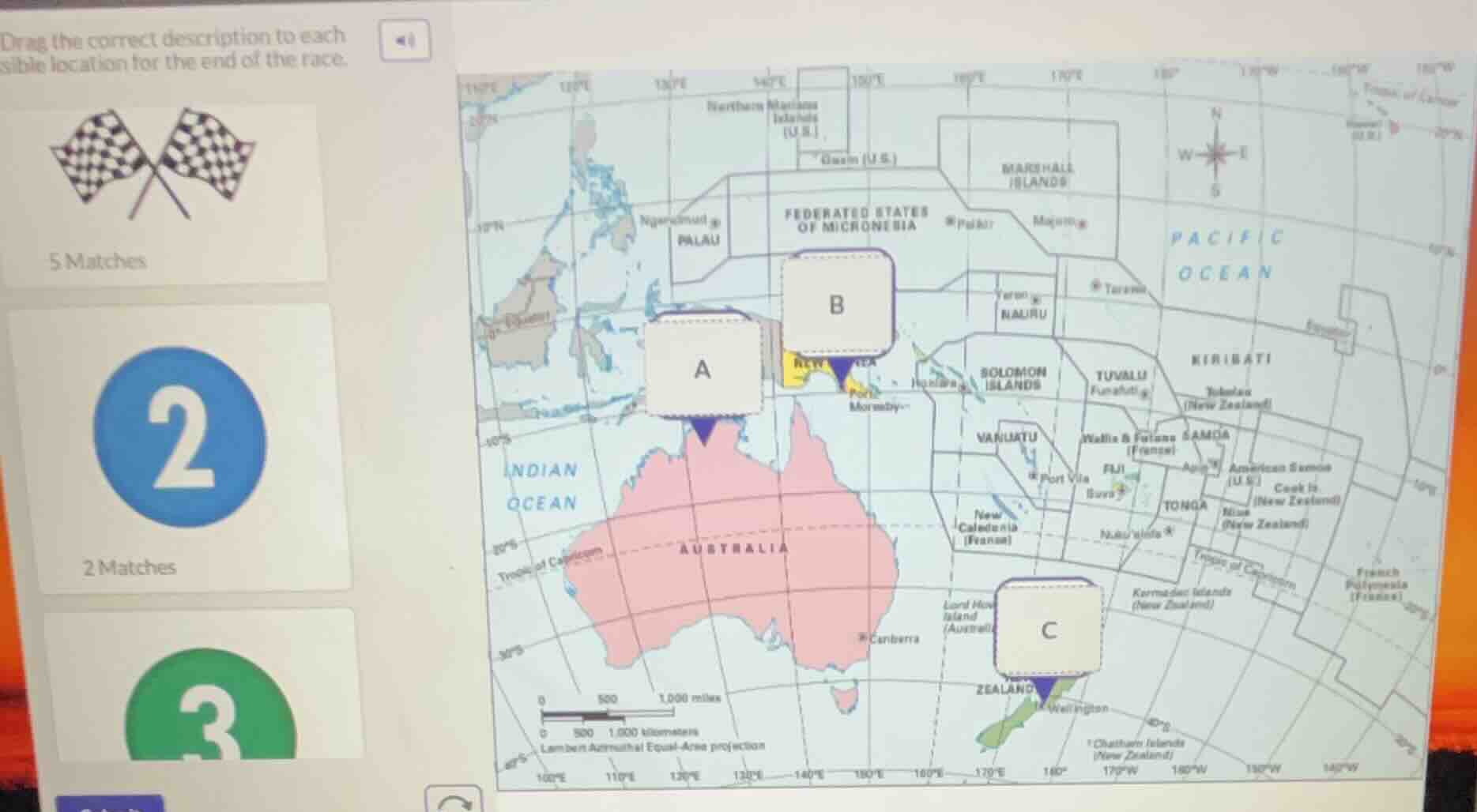 drag the correct description to each possible location for the end of t…