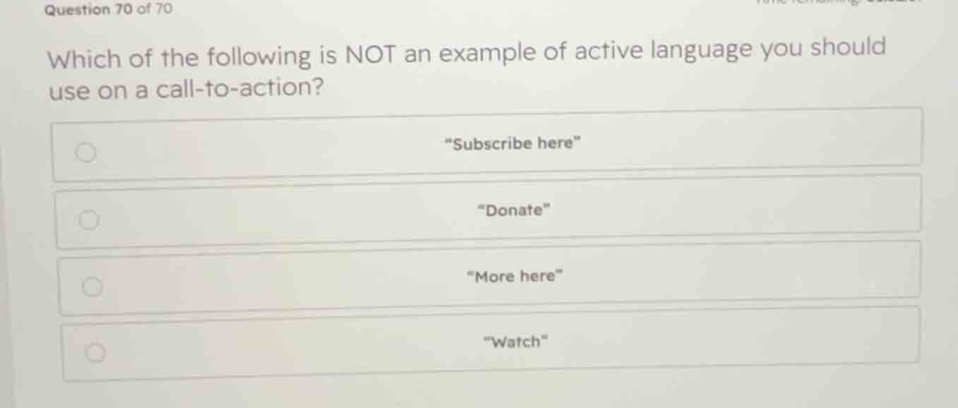 which of the following is not an example of active language you should …