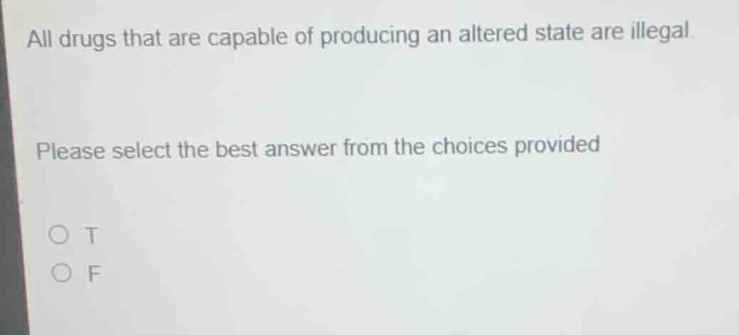 all drugs that are capable of producing an altered state are illegal. p…