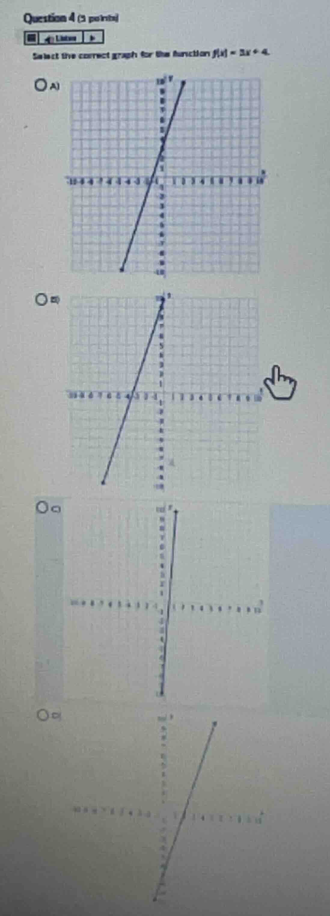 question 4 (3 points) select the correct graph for the function \\(f(x)…