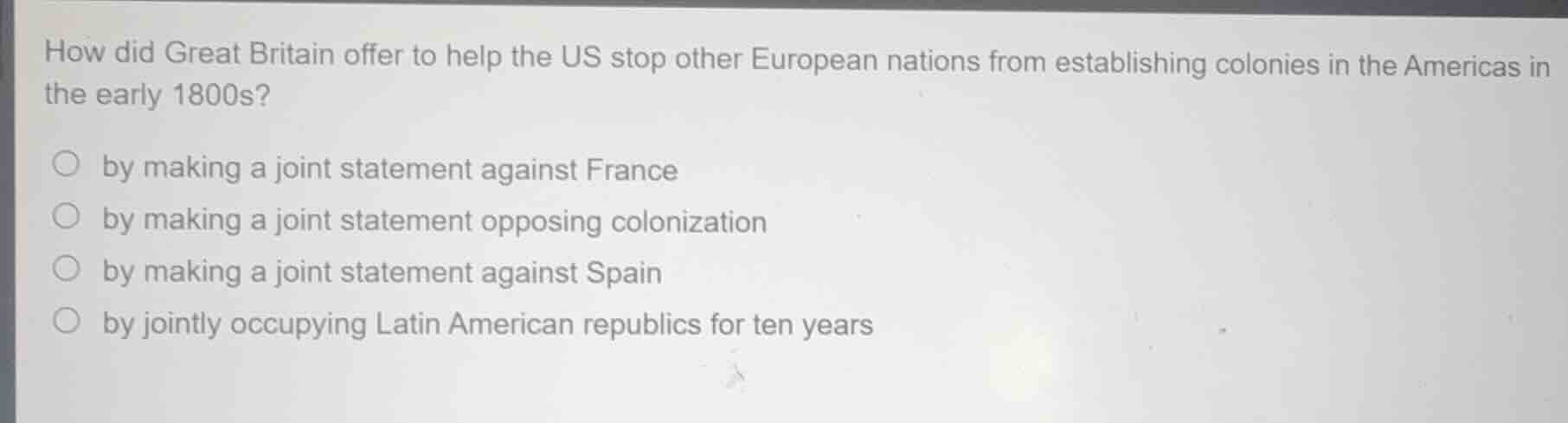 how did great britain offer to help the us stop other european nations …