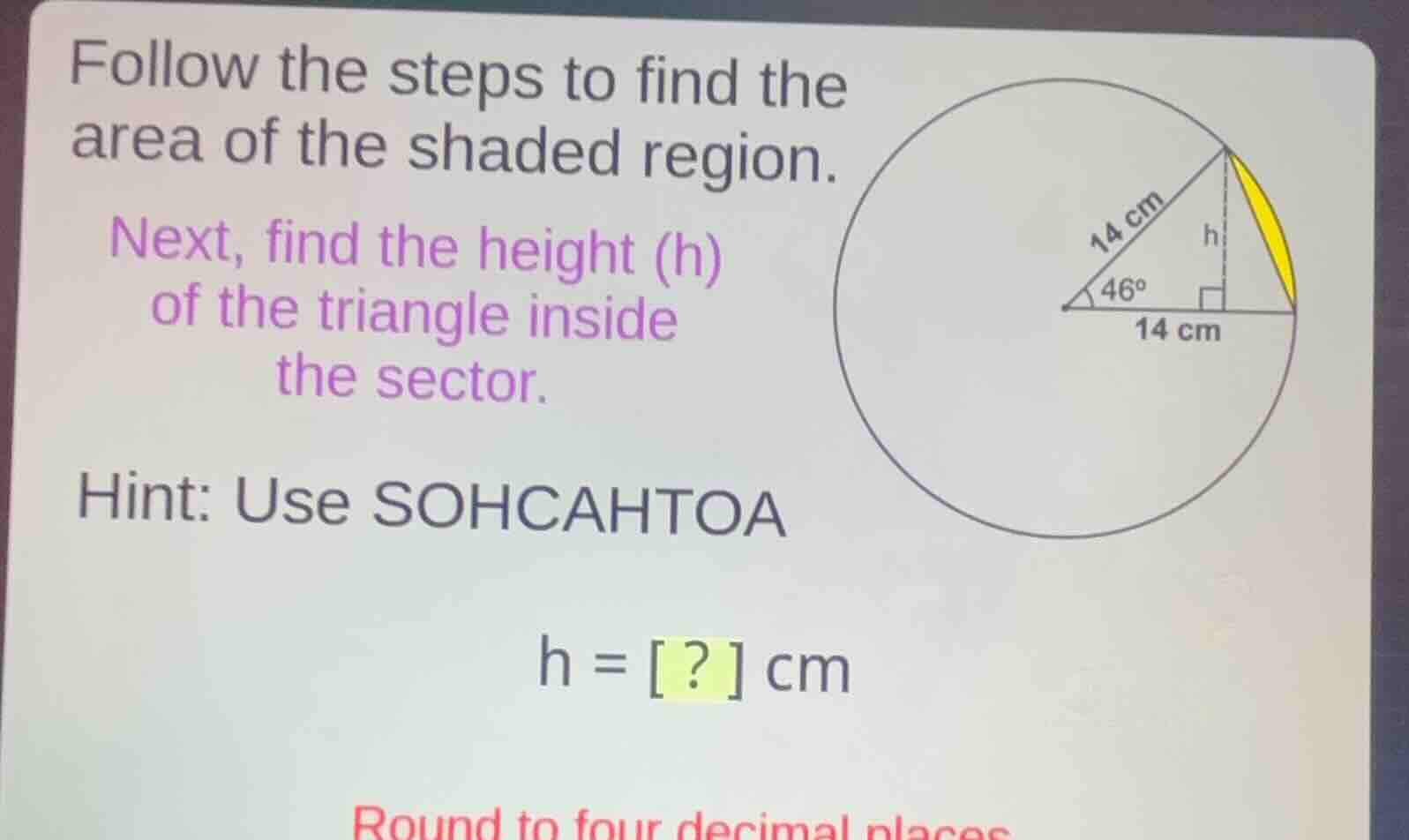follow the steps to find the area of the shaded region. next, find the …