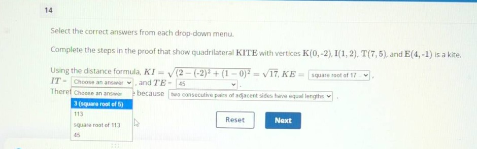 14 select the correct answers from each drop-down menu. complete the st…