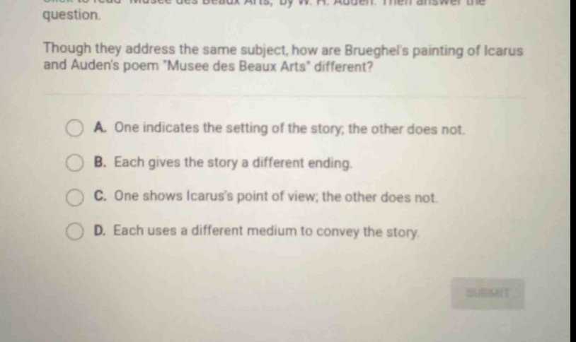 though they address the same subject, how are brueghels painting of ica…