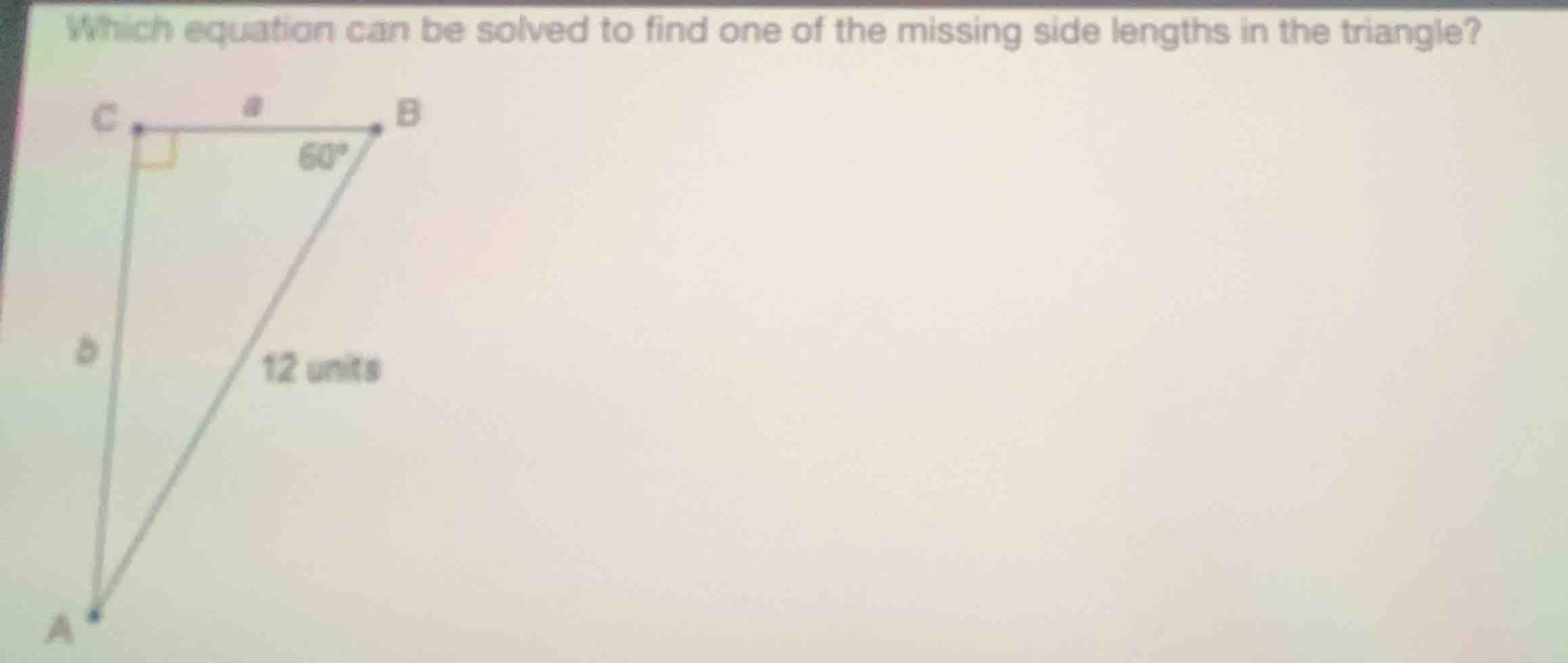 which equation can be solved to find one of the missing side lengths in…