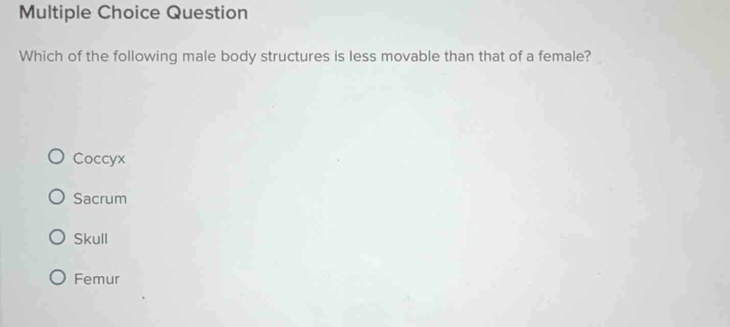 multiple choice question which of the following male body structures is…
