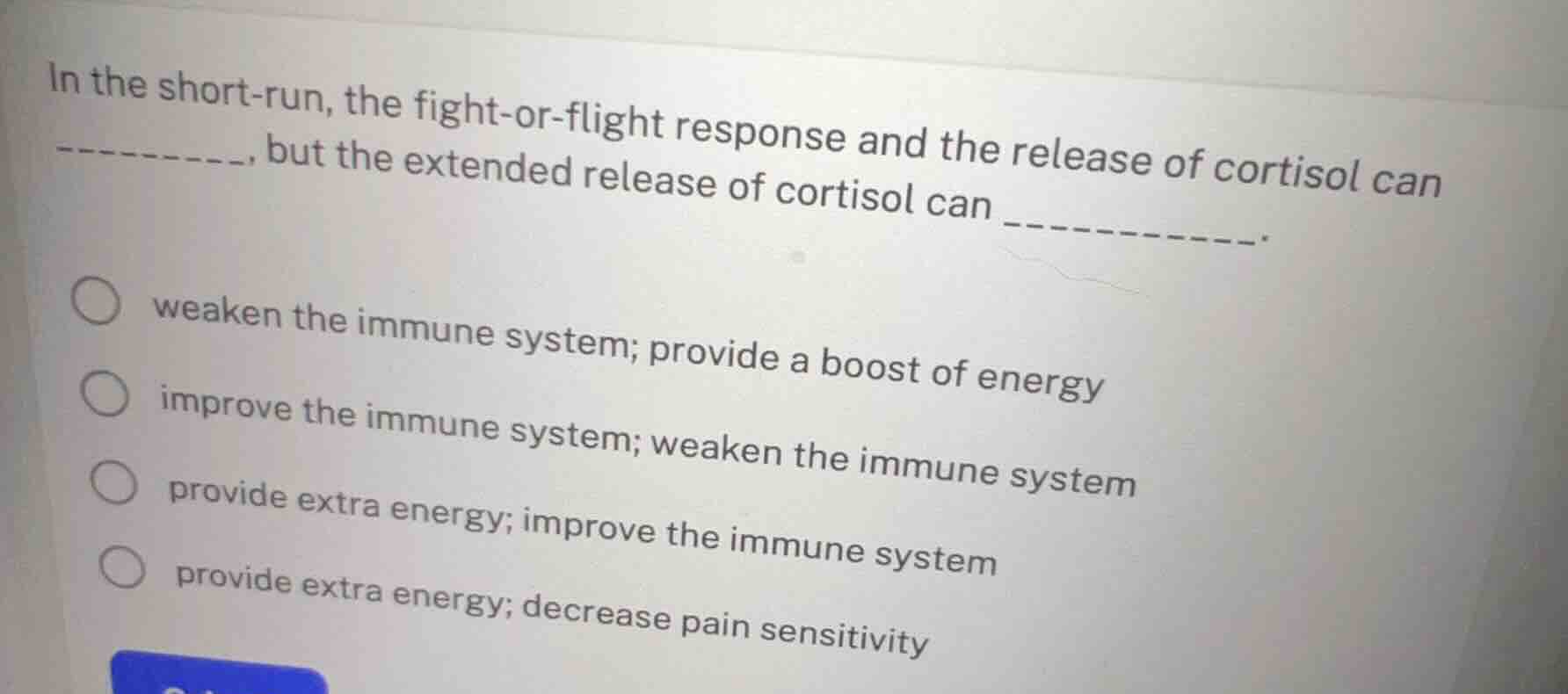 in the short-run, the fight-or-flight response and the release of corti…