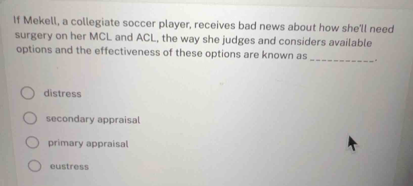 if mekell, a collegiate soccer player, receives bad news about how shel…