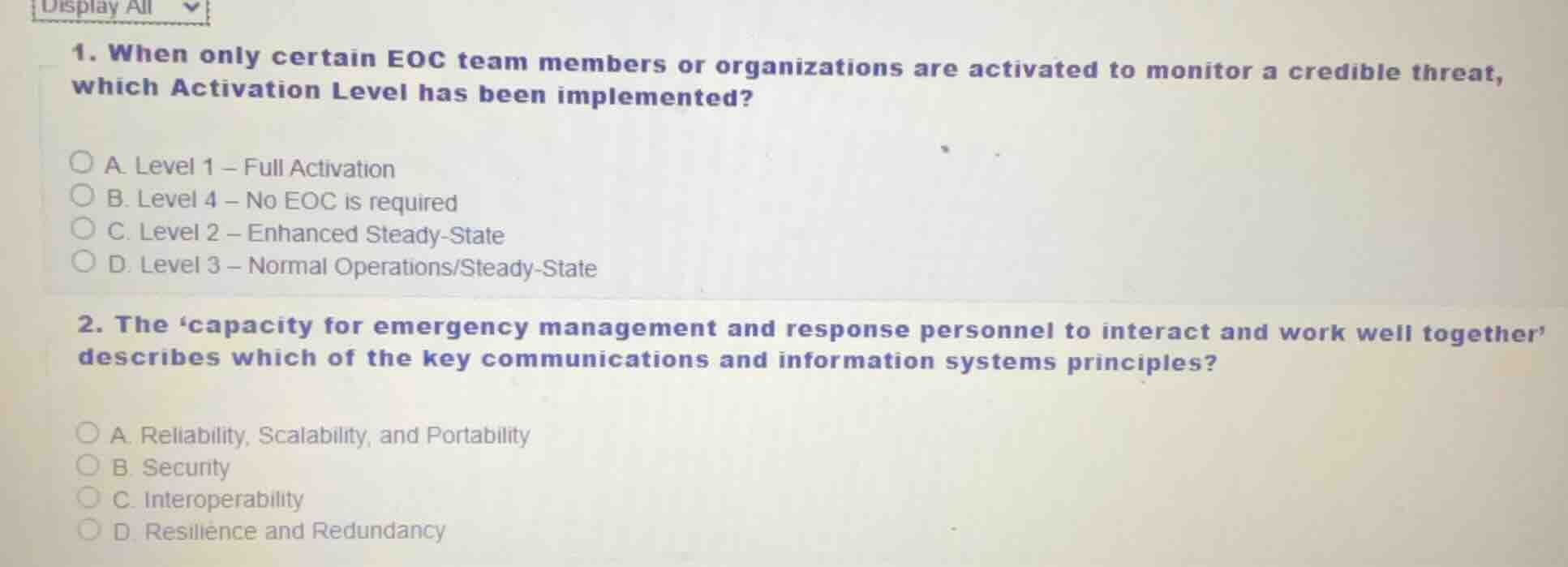 1. when only certain eoc team members or organizations are activated to…