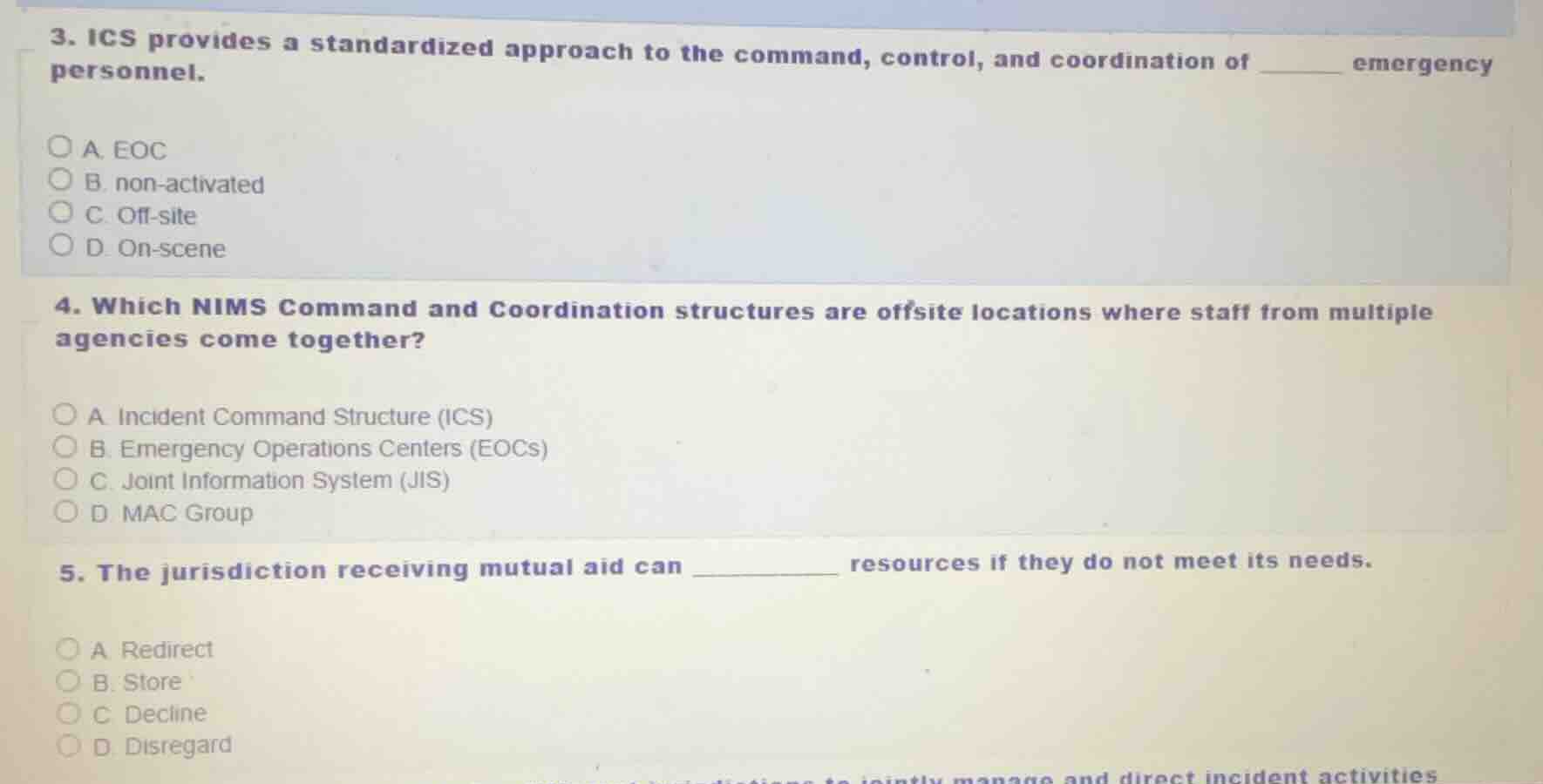 3. ics provides a standardized approach to the command, control, and co…