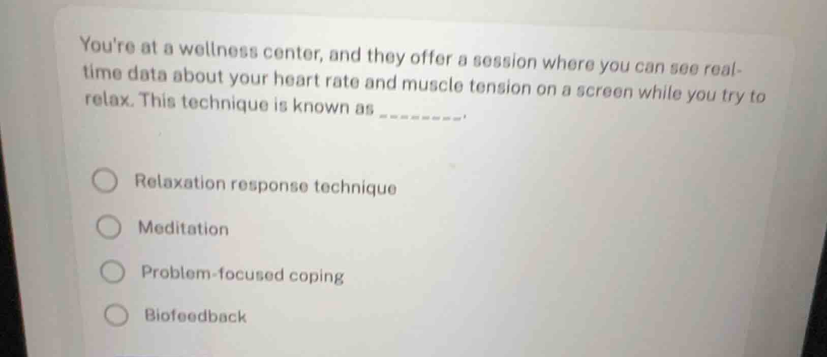 youre at a wellness center, and they offer a session where you can see …