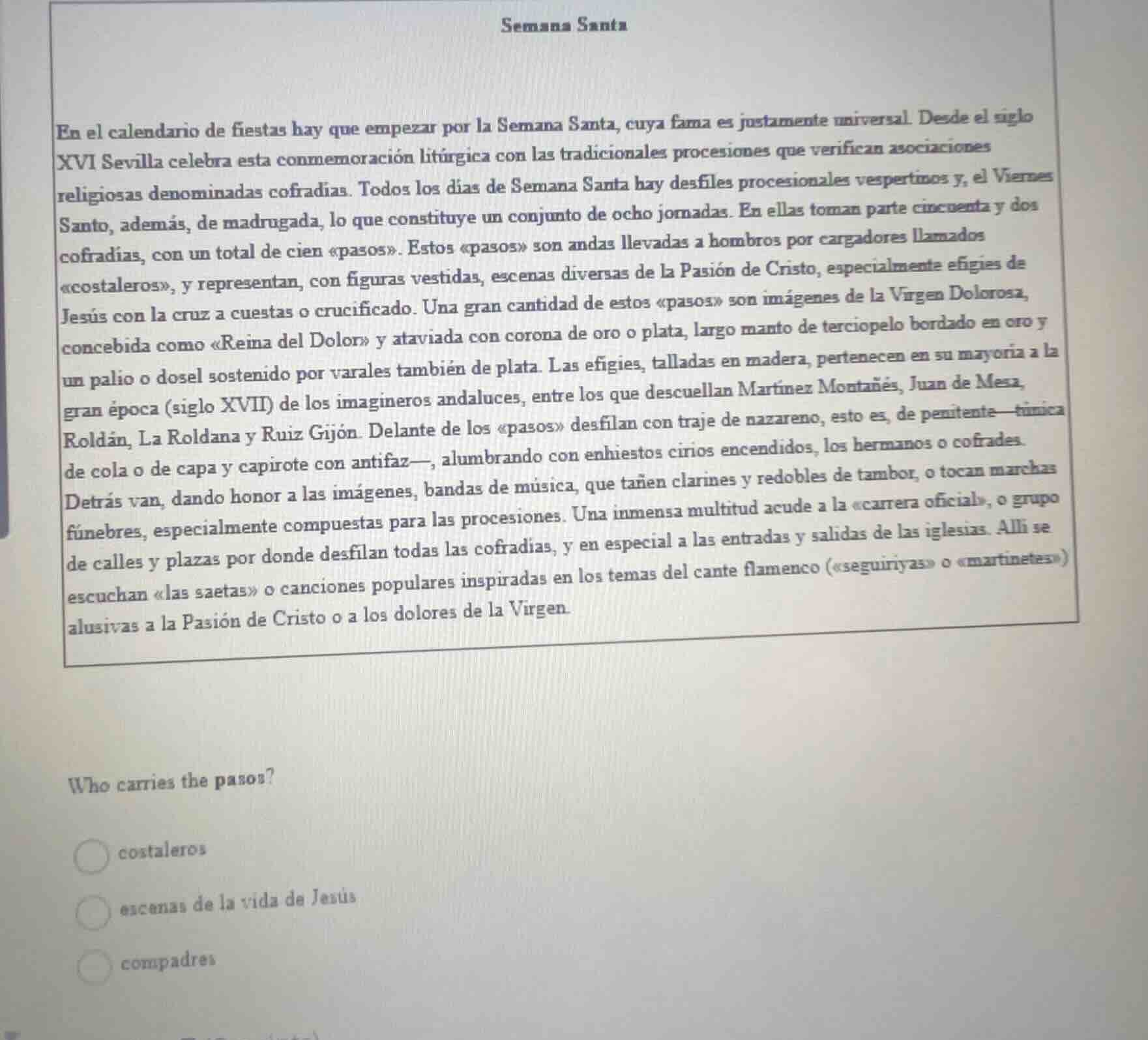 semana santa en el calendario de fiestas hay que empezar por la semana …