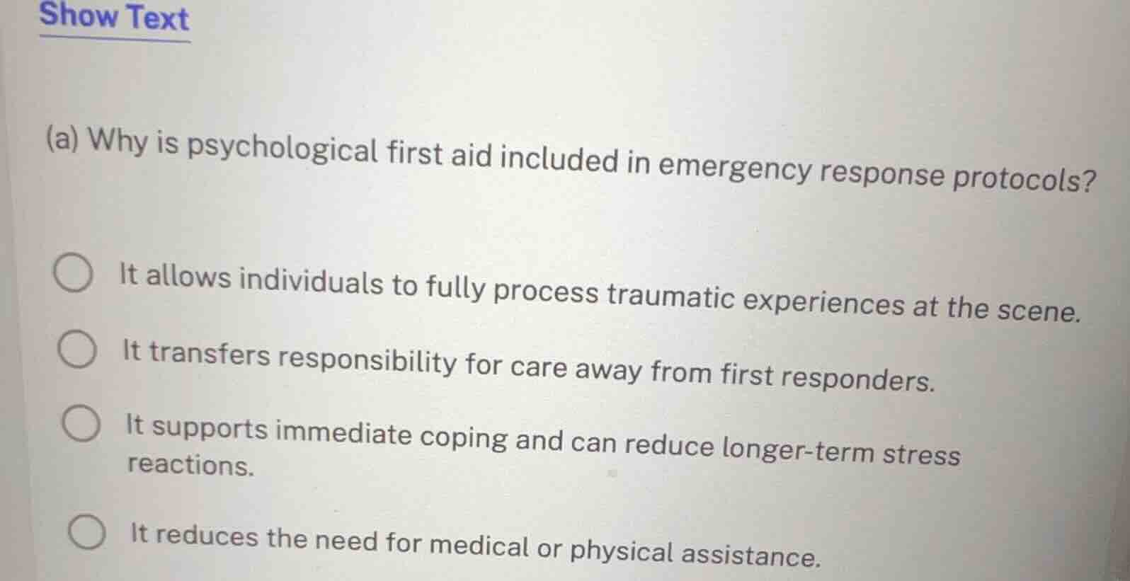(a) why is psychological first aid included in emergency response proto…