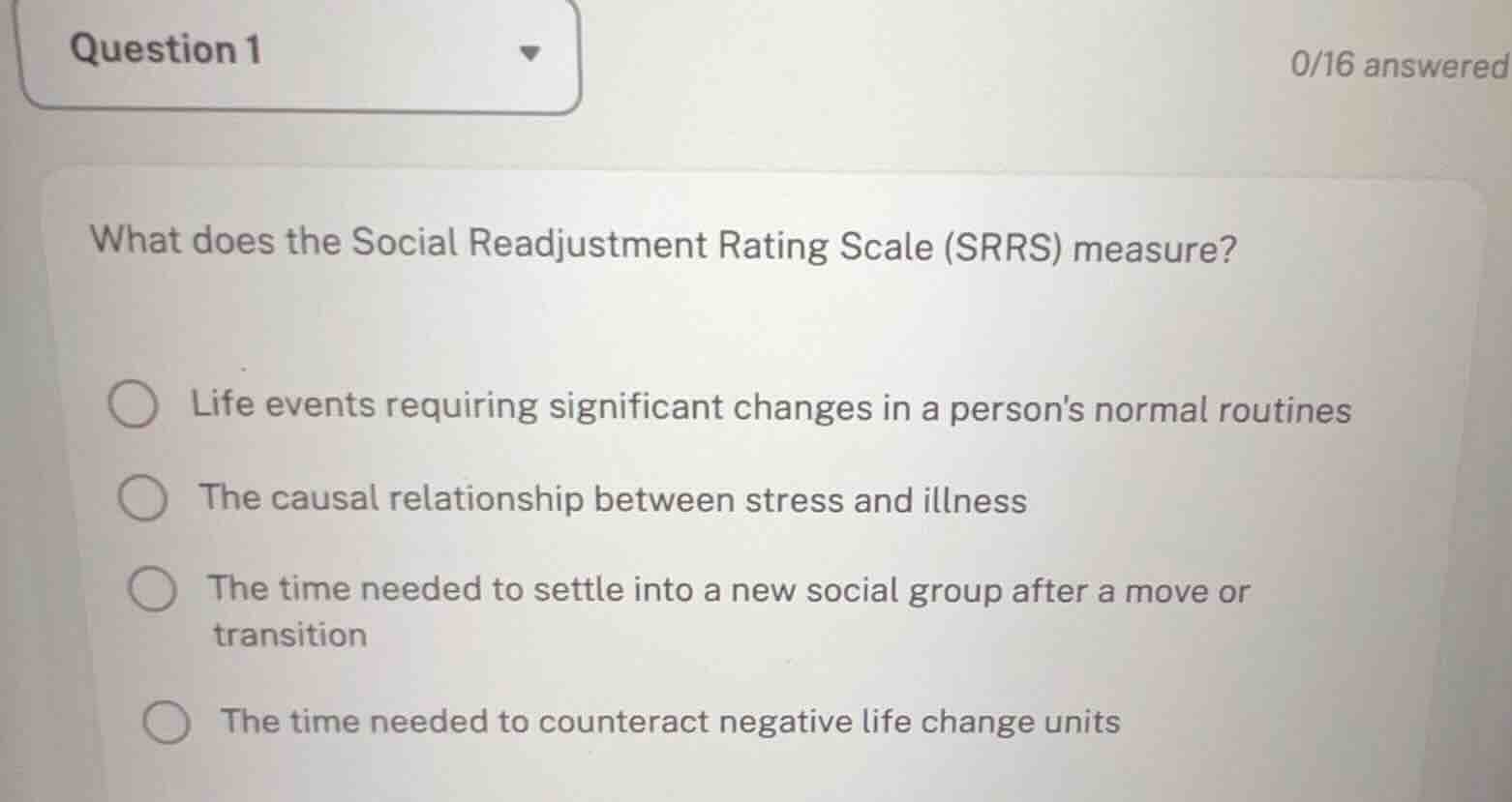 what does the social readjustment rating scale (srrs) measure? - life e…