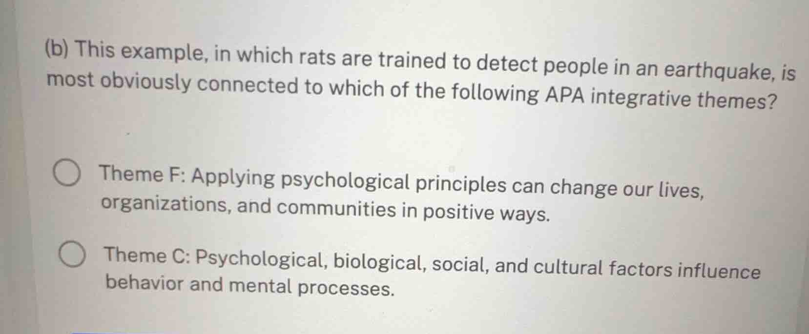 (b) this example, in which rats are trained to detect people in an eart…