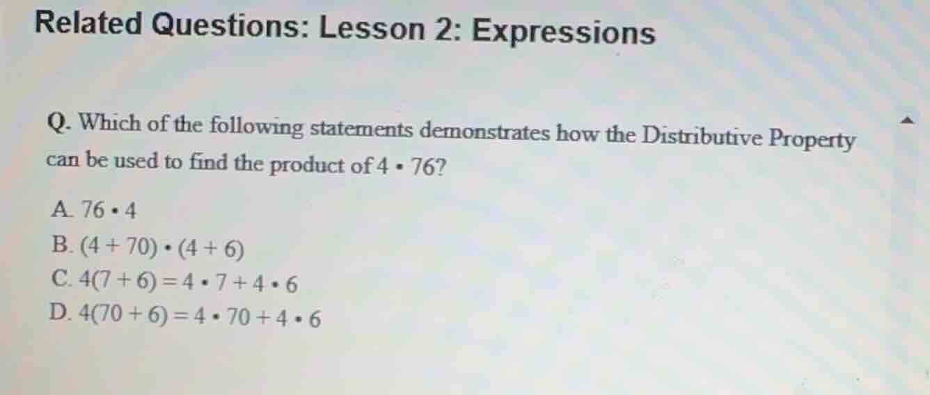 related questions: lesson 2: expressions q. which of the following stat…