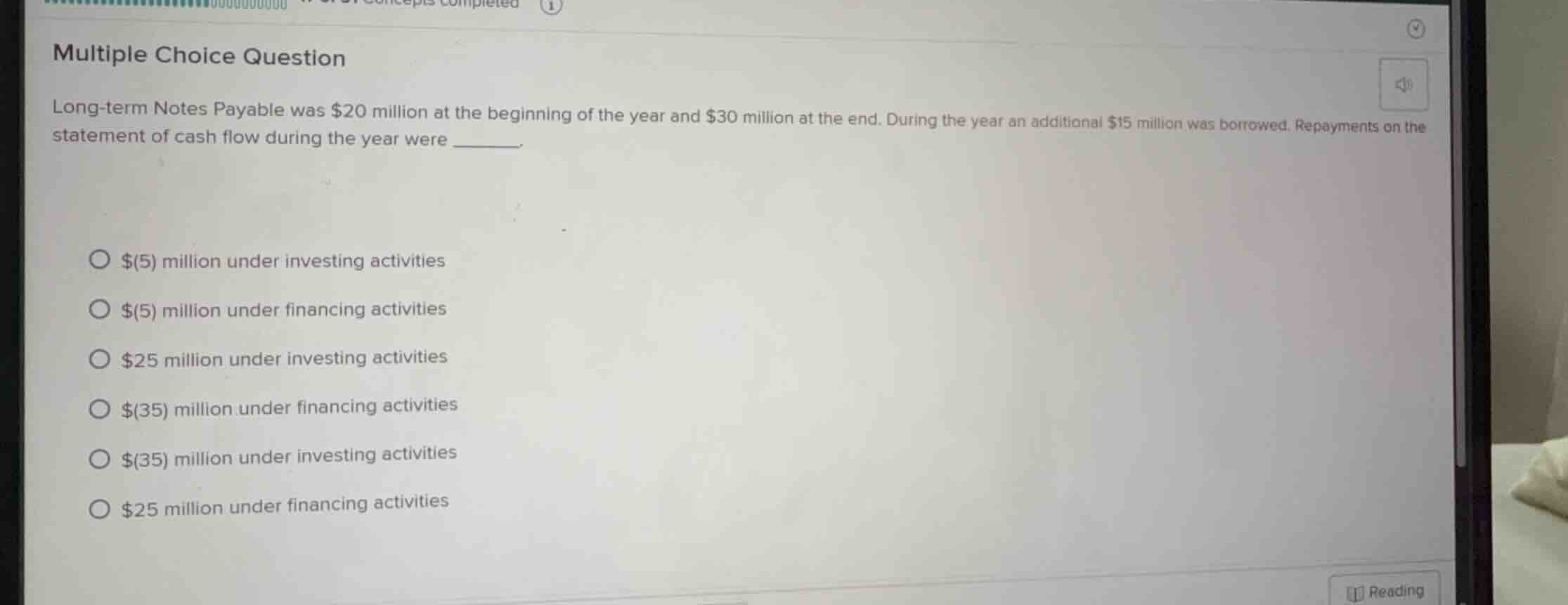 multiple choice question long-term notes payable was $20 million at the…
