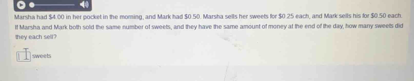 marsha had $4.00 in her pocket in the morning, and mark had $0.50. mars…