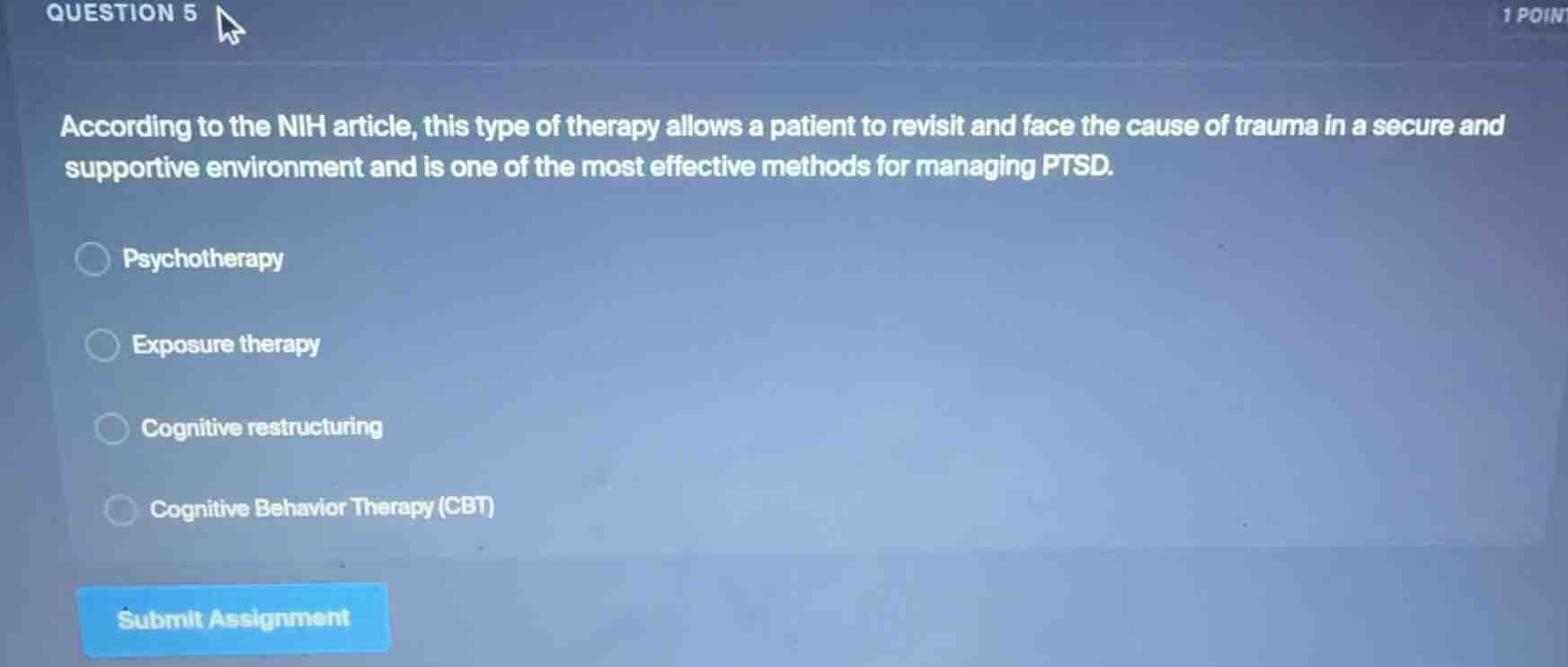 according to the nih article, this type of therapy allows a patient to …