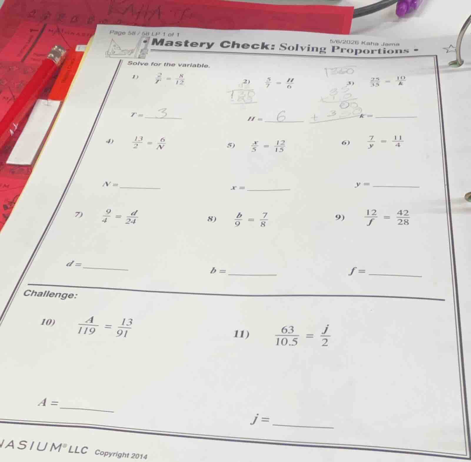 mastery check: solving proportions solve for the variable. 1) \\(\\frac…