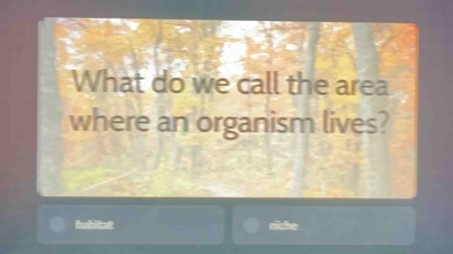 what do we call the area where an organism lives? habitat niche