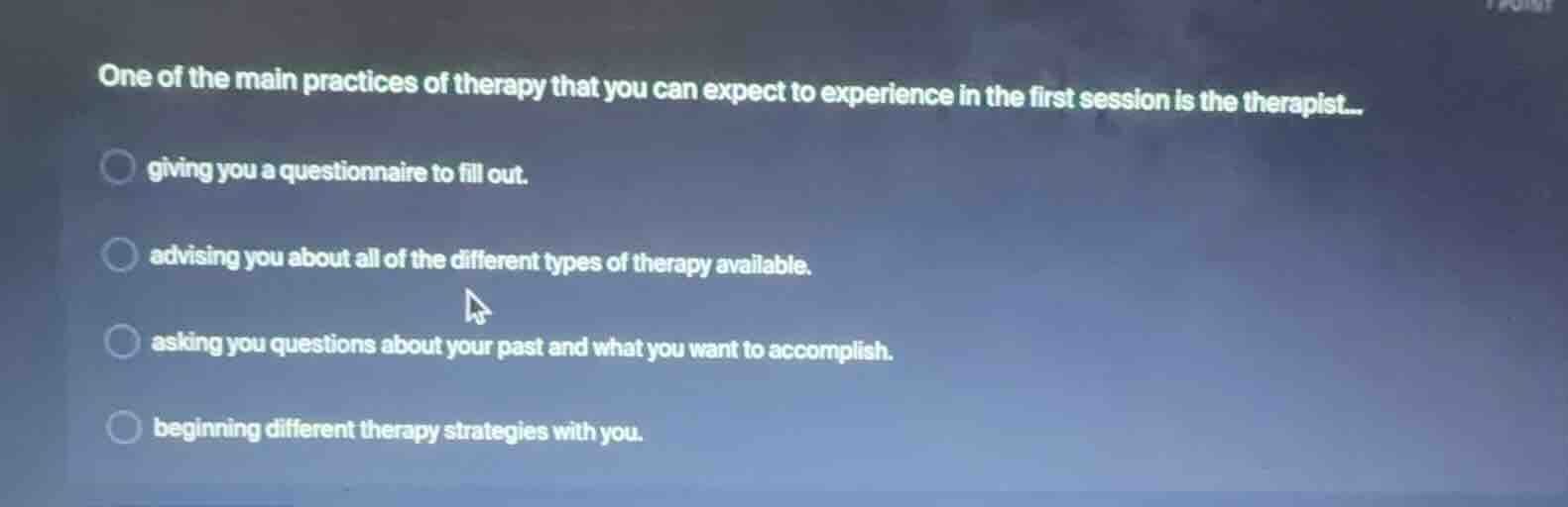 one of the main practices of therapy that you can expect to experience …