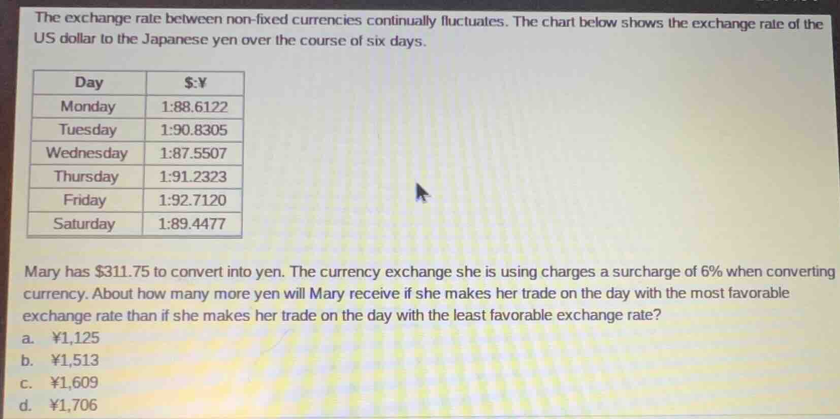 the exchange rate between non-fixed currencies continually fluctuates. …
