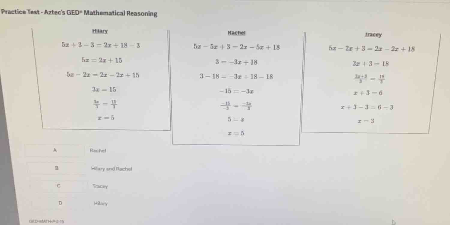 practice test - aztecs ged® mathematical reasoning **hilary** \\5x + 3 …