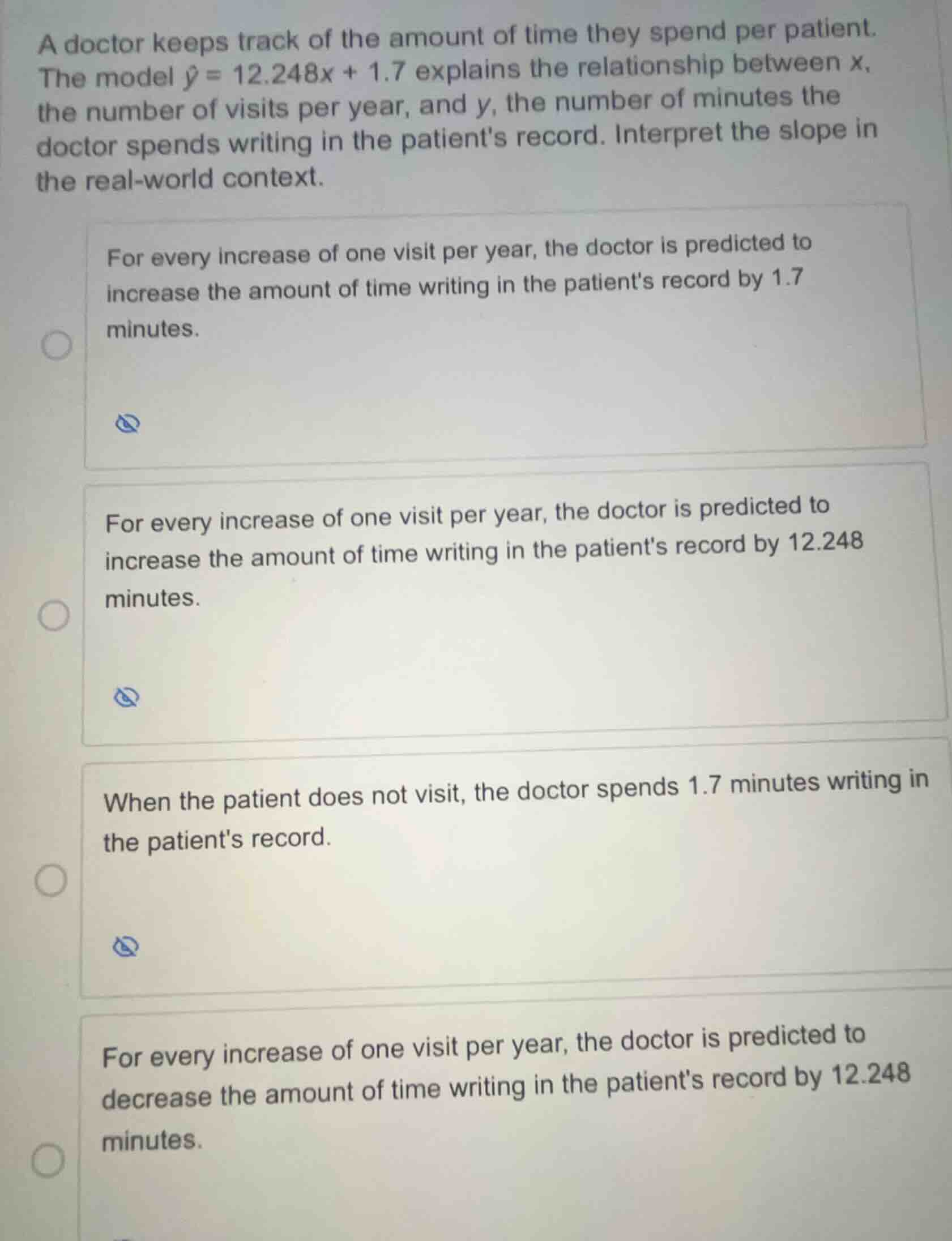 a doctor keeps track of the amount of time they spend per patient. the …