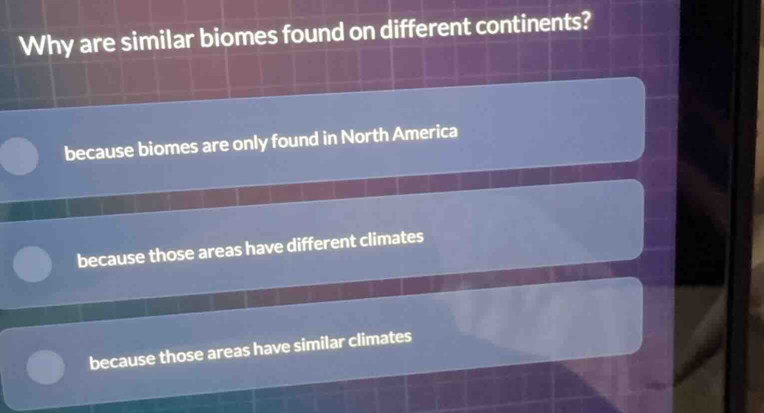 why are similar biomes found on different continents? because biomes ar…