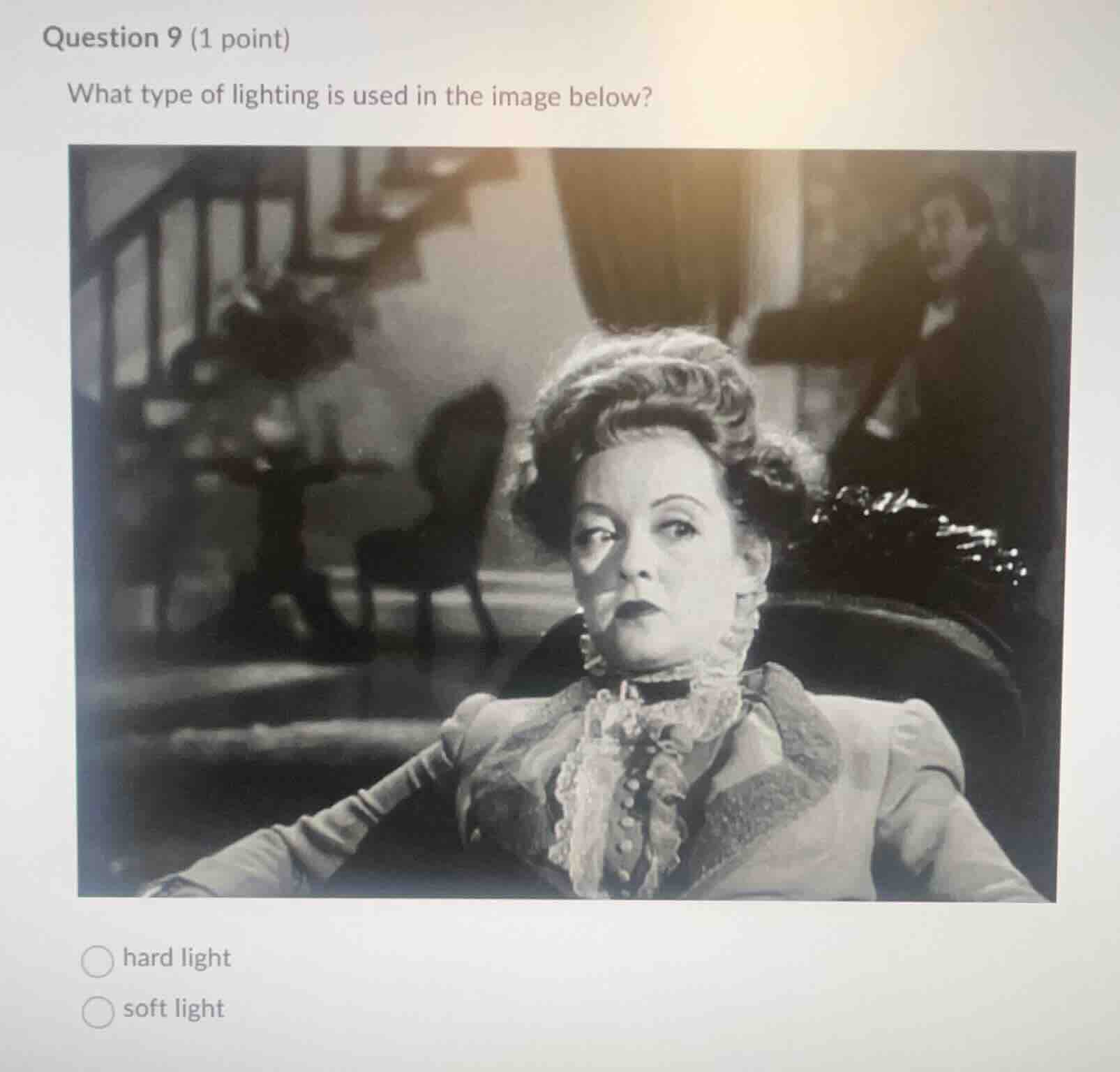 question 9 (1 point) what type of lighting is used in the image below? …
