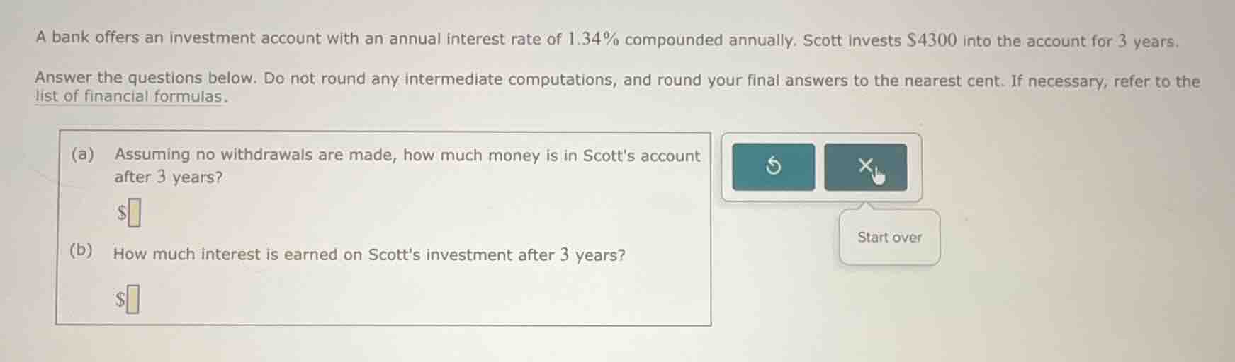 a bank offers an investment account with an annual interest rate of 1.3…