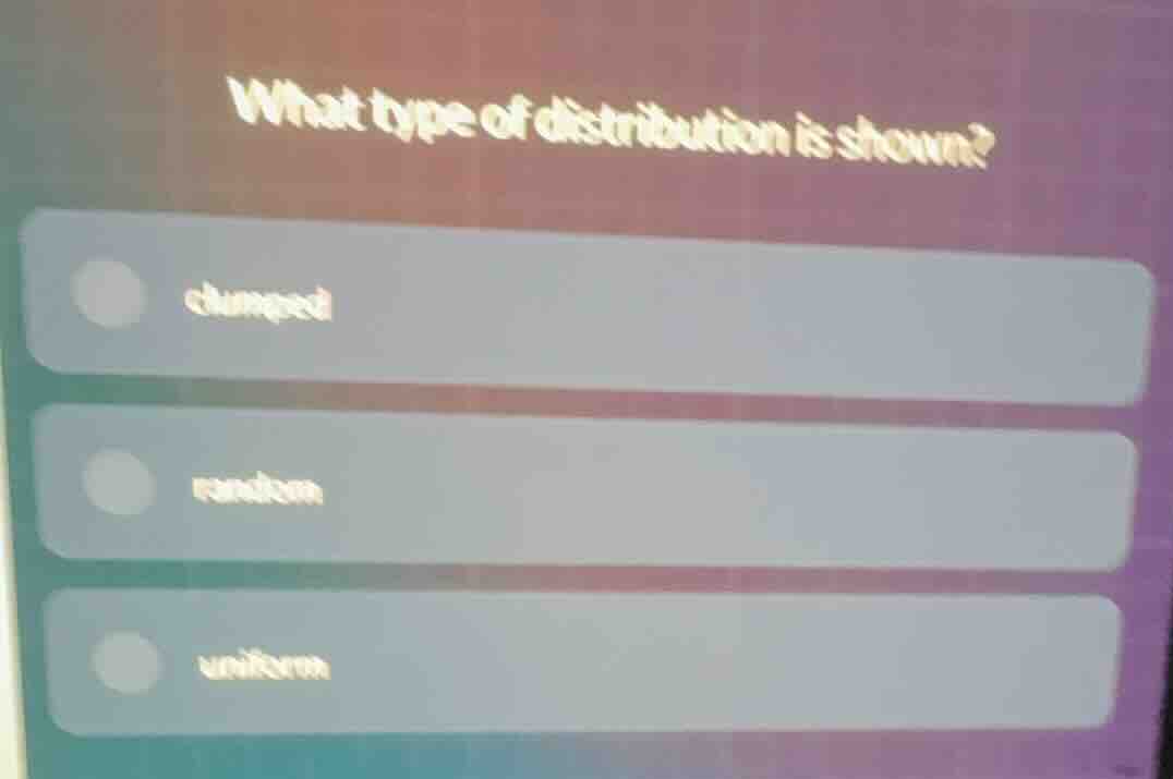 what type of distribution is shown? clumped random uniform
