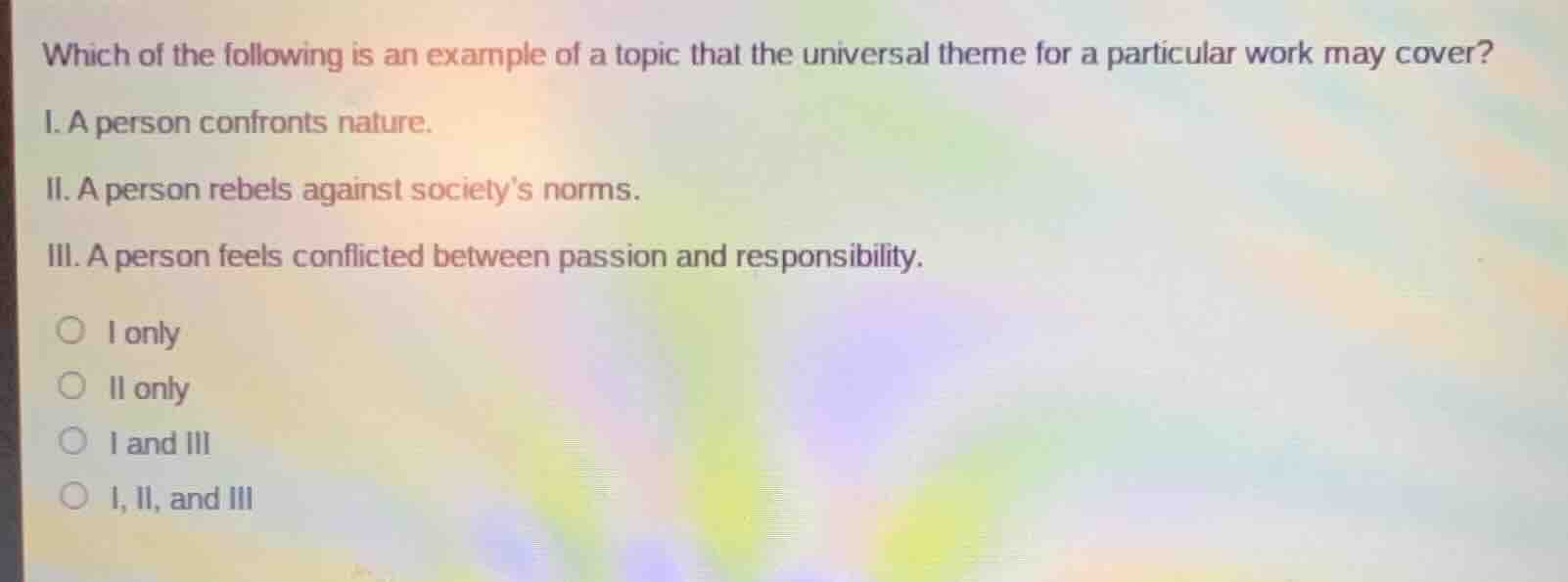 which of the following is an example of a topic that the universal them…