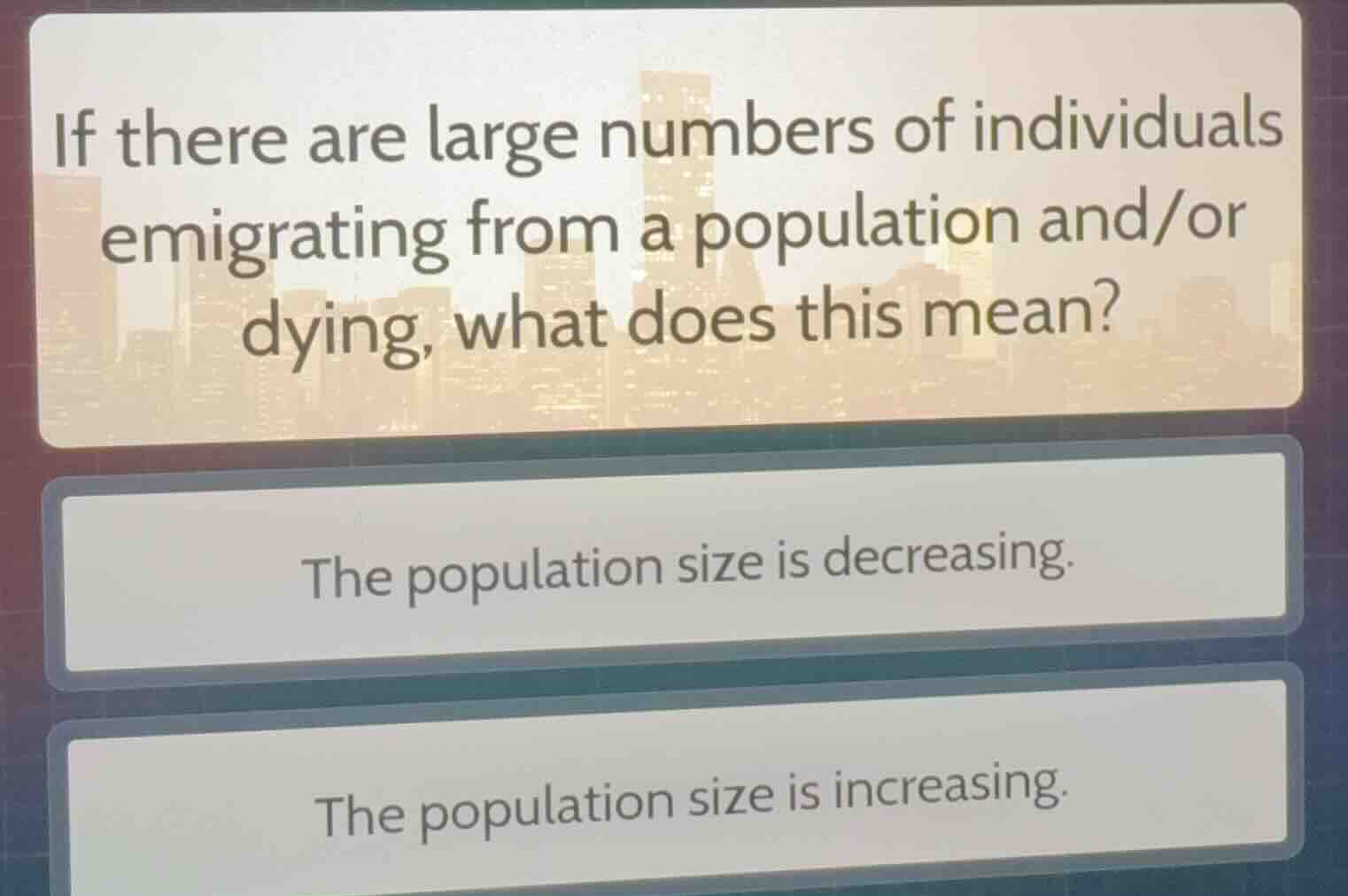if there are large numbers of individuals emigrating from a population …