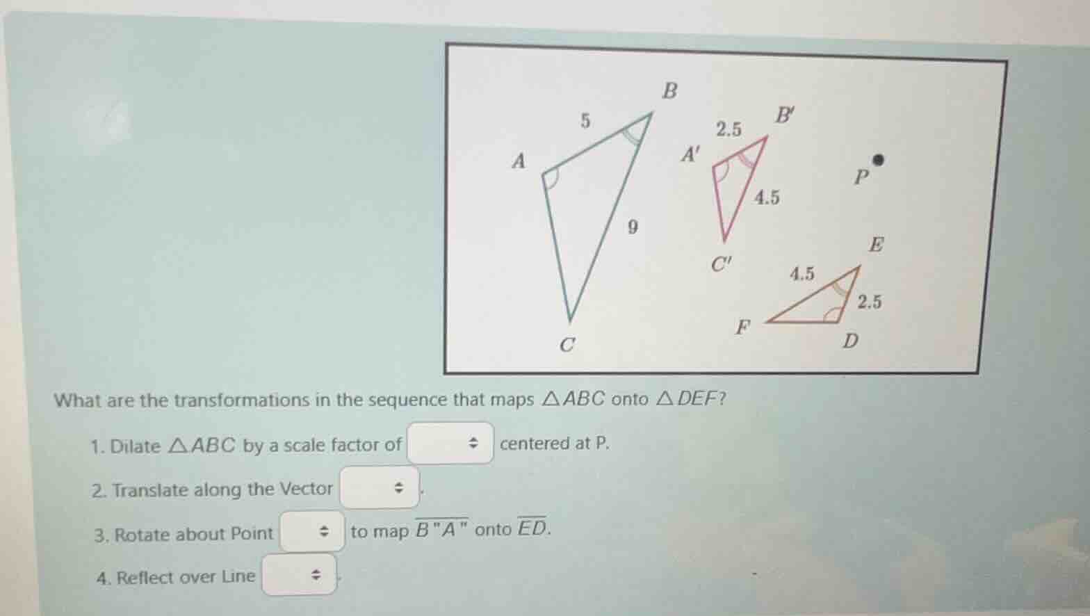 what are the transformations in the sequence that maps \\(\\delta abc\\…