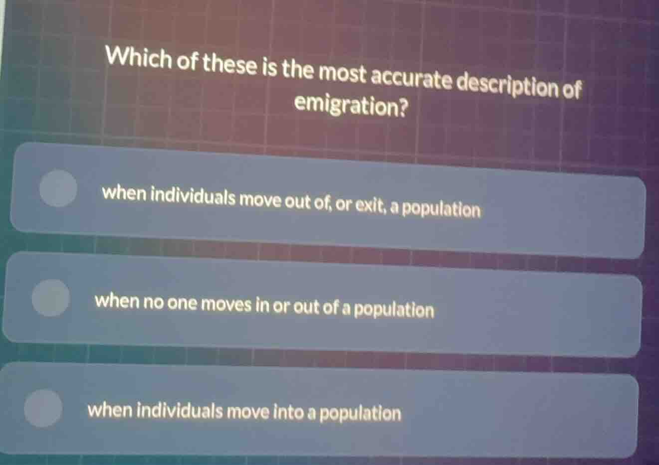 which of these is the most accurate description of emigration? - when i…