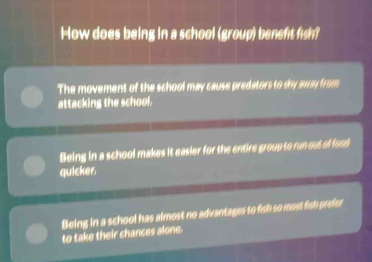 how does being in a school (group) benefit fish? - the movement of the …