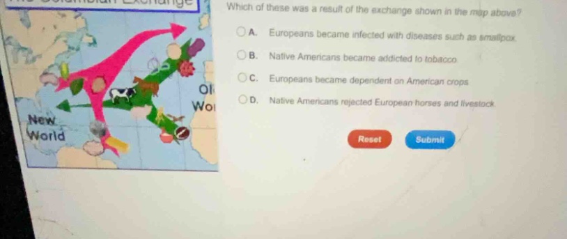 which of these was a result of the exchange shown in the map above? a. …