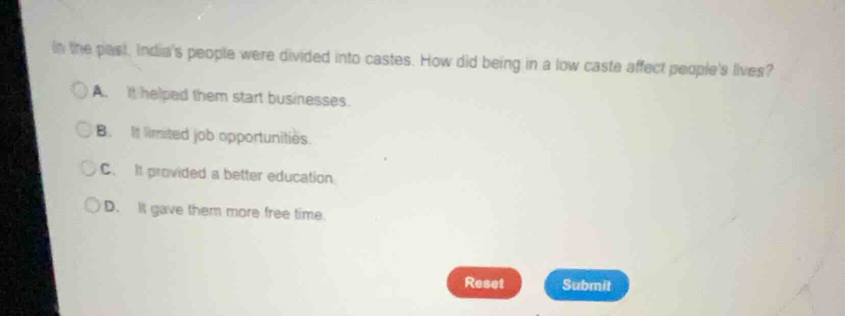 in the past, indias people were divided into castes. how did being in a…