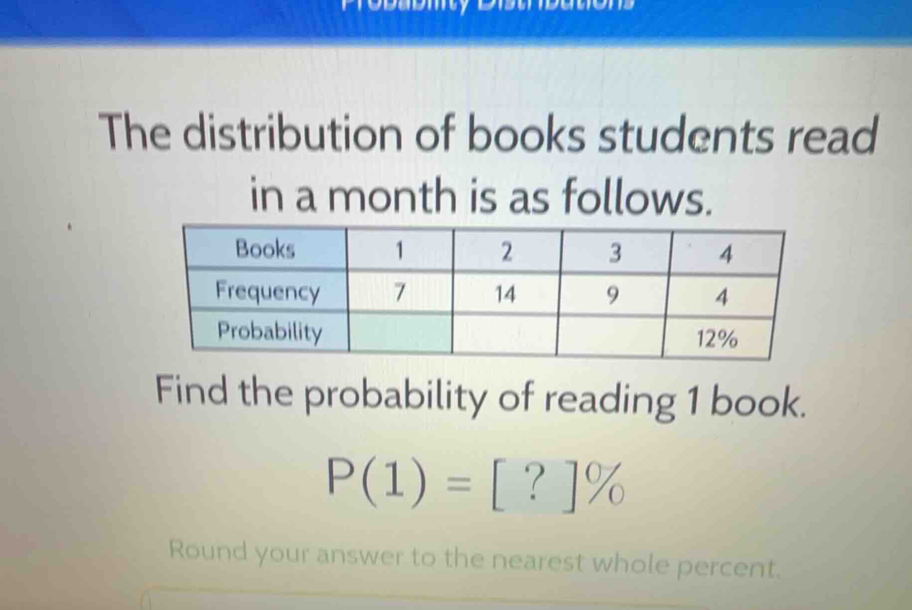 the distribution of books students read in a month is as follows. \\beg…