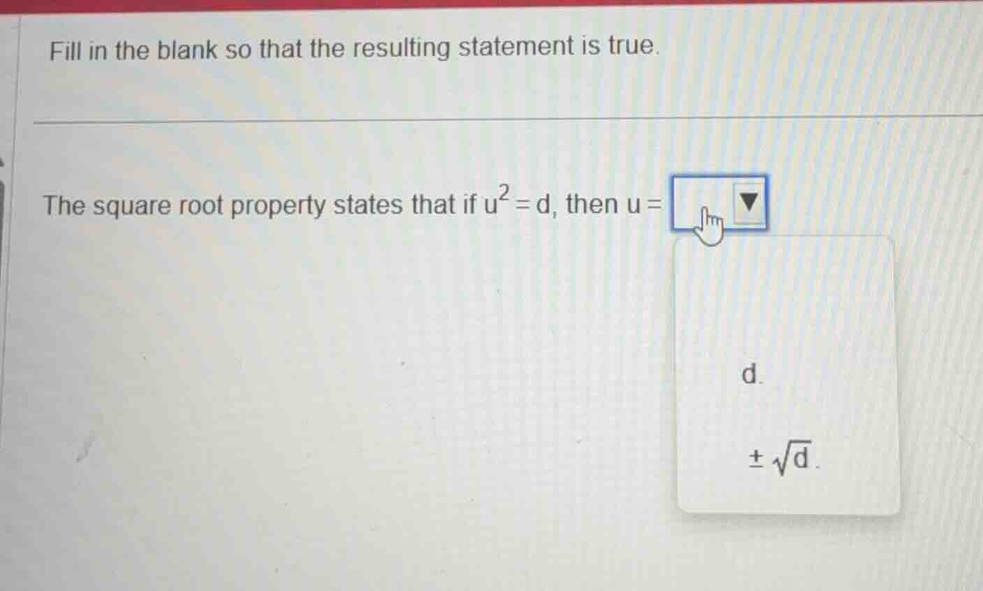 fill in the blank so that the resulting statement is true. the square r…